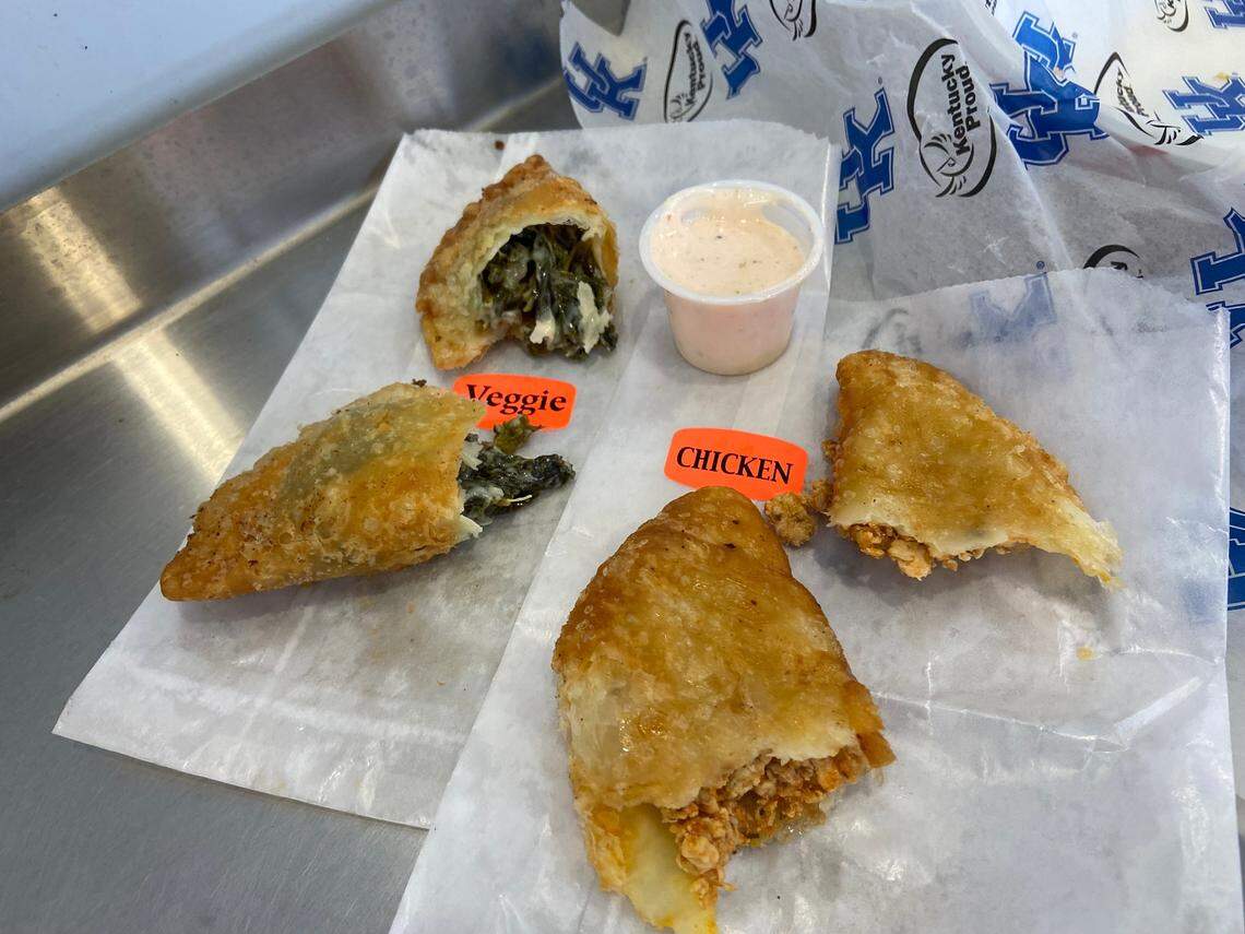 The Empanada Queen concession stand at Kroger Field sells empanadas and other food items to UK football fans during the 2022 season.