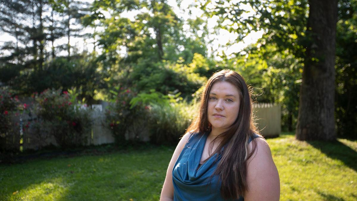 Jessica Blackburn at her home in Betsy Layne, Kentucky. Blackburn traveled to Mexico in her 20s to take a psychedelic drug called ibogaine to help end her addiction to oxycontin. Now, the state is proposing to invest money in researching ibogaine as a potential treatment for opioid addiction.