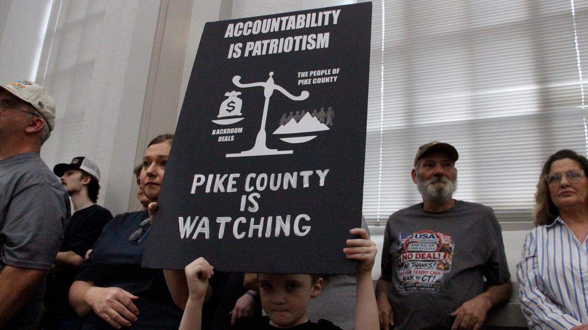 Pike County residents came out in droves March 3, 2026, to a commission meeting to oppose a mega landfill project proposed for an abandoned mine site.