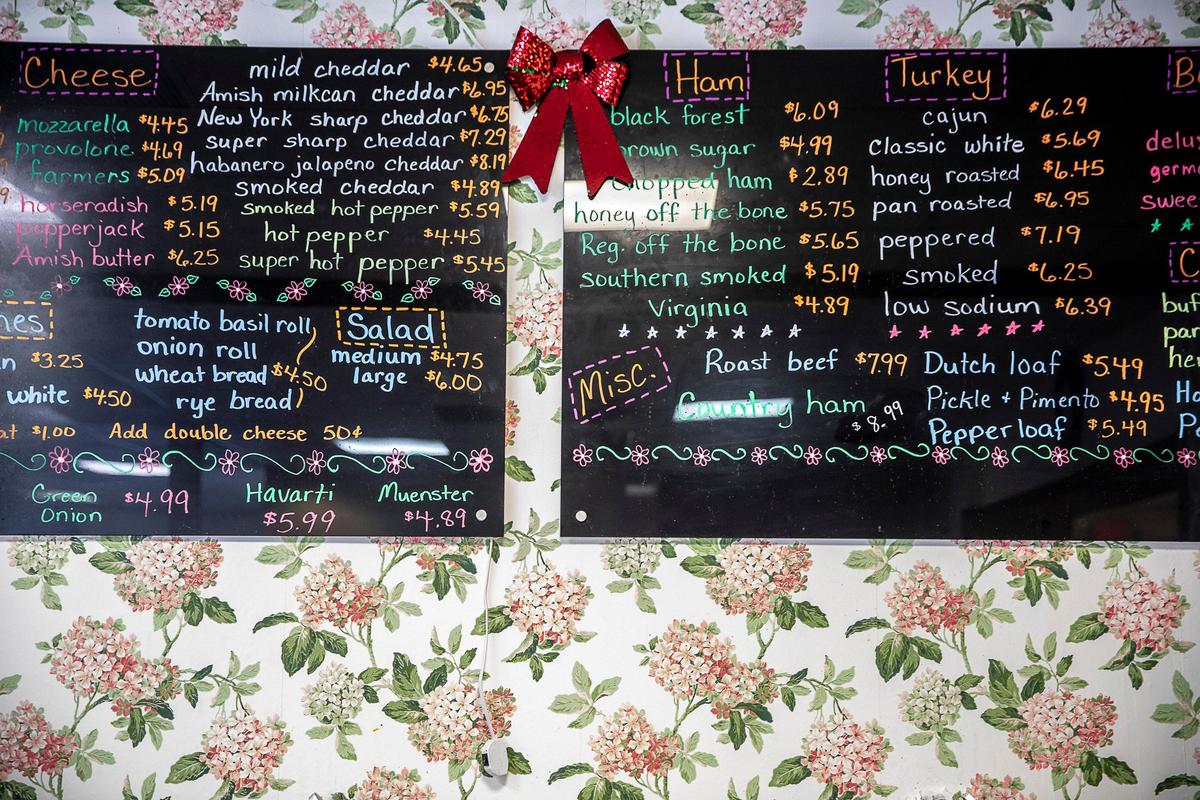 You want ham? Walnut Leaf Country Market has at least eight kinds. And seven kinds of turkey and more than a dozen cheeses. And more options not listed on the board.