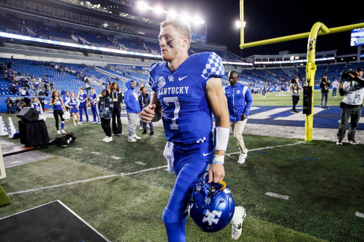 Kentucky quarterback Will Levis threw for 230 yards in his team’s 27-17 defeat of Mississippi State at Kroger Field on Saturday night.