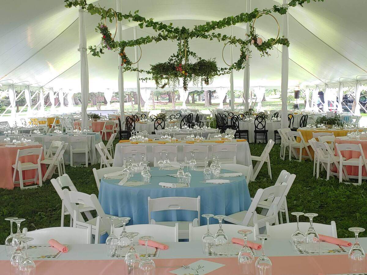 A tent is set up on the lawn of Ashland, The Henry Clay Estate, for the historic site’s annual fundraiser, the Ashland Lawn Party. Each year, the Lawn Party brings in hundreds of guests for an elegant evening of gourmet local cuisine, a silent auction and live music all set against the backdrop of one of Lexington’s most iconic landmarks.