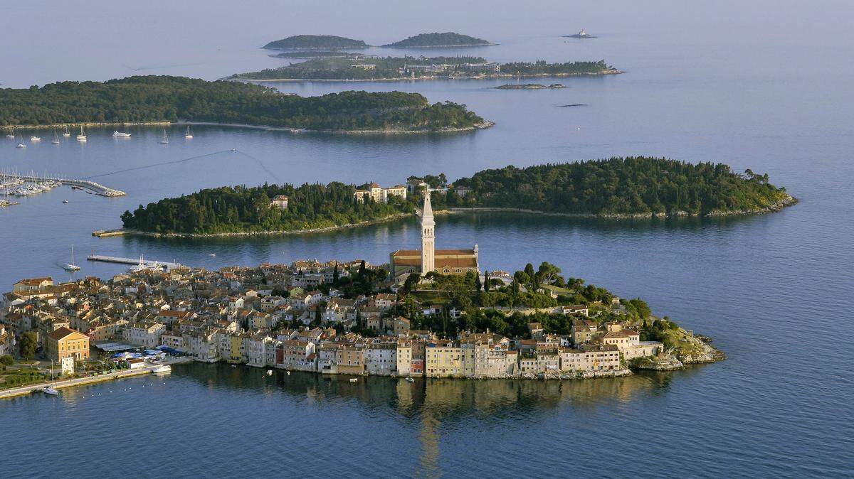 The Croatian city of Rovinj is an Adriatic fishing village on the Istrian Peninsula, which also includes Italy and Slovenia.