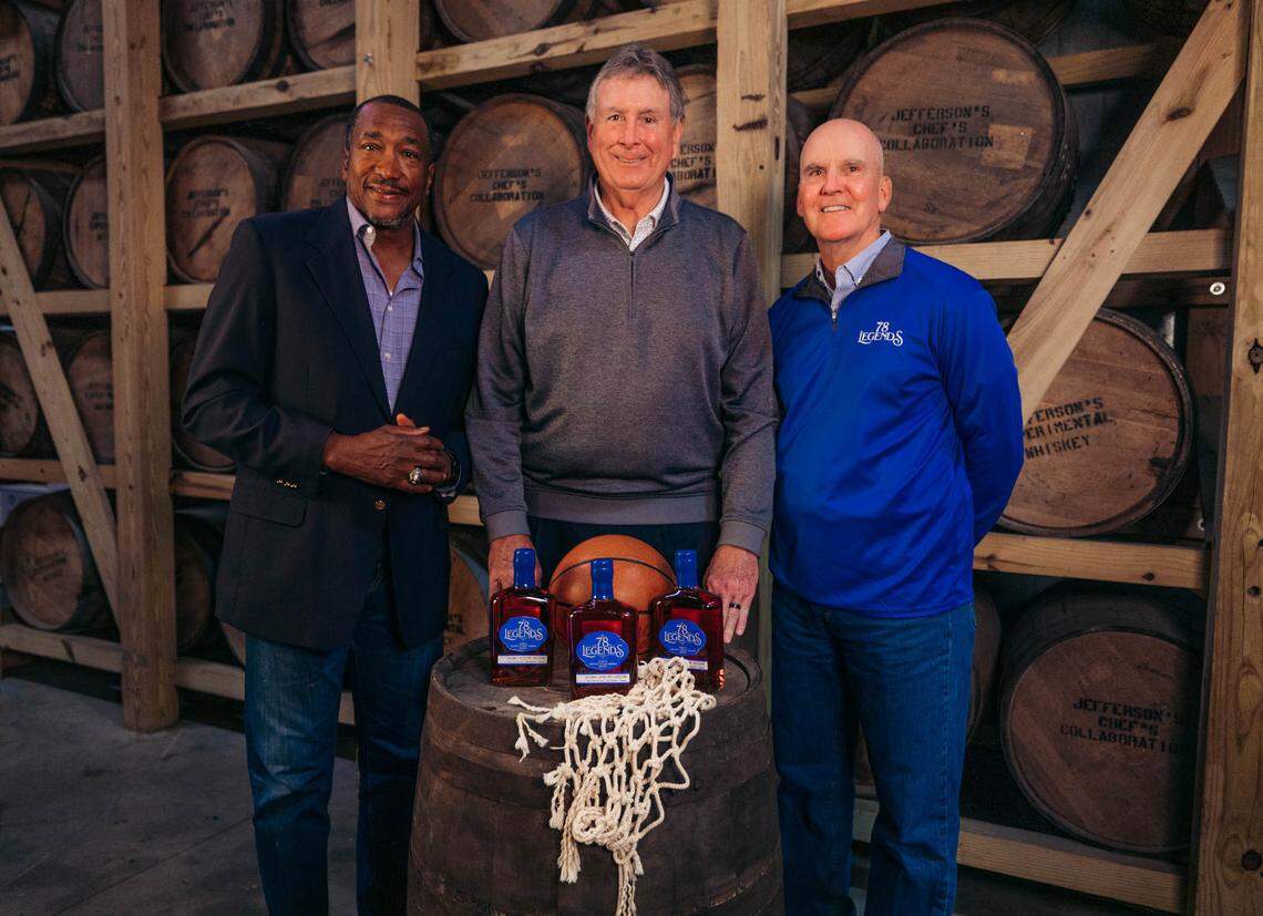 UK Wildcats Jack “Goose” Givens, Rick Robey and Kyle Macy will discuss the 1978 NCAA championship season at a Frazier Museum event hosted by Dan Issel. All three signed the 78 Legends bottle, which comes with two tickets to the event.
