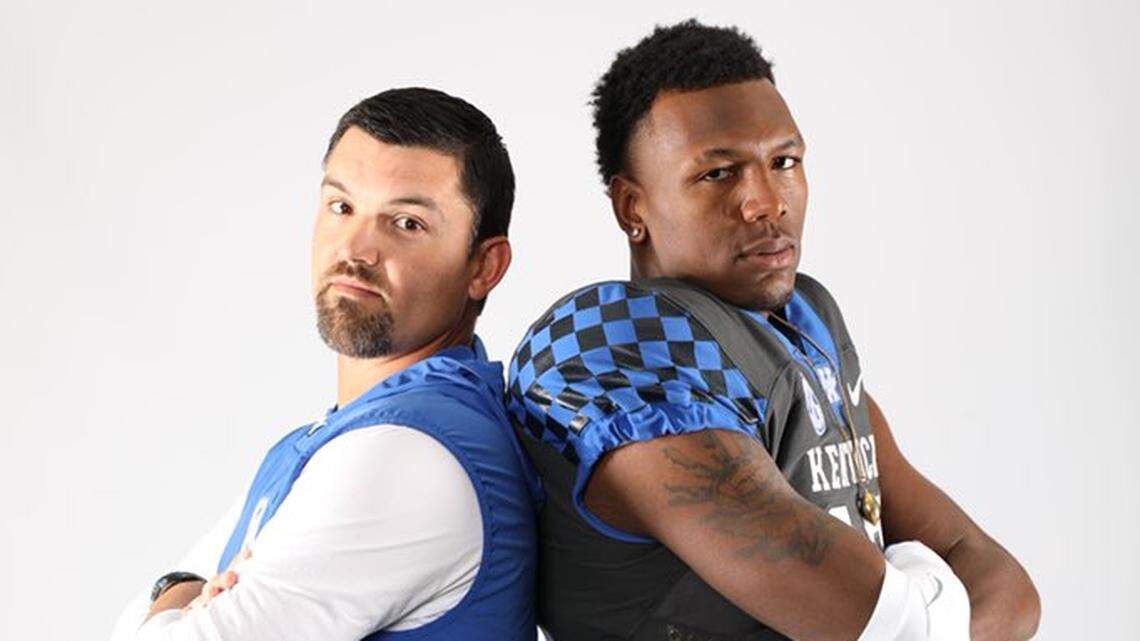 Moore High School star JJ Weaver, right, posed for a photo with UK assistant coach Brad White during a recent recruiting visit to Lexington.