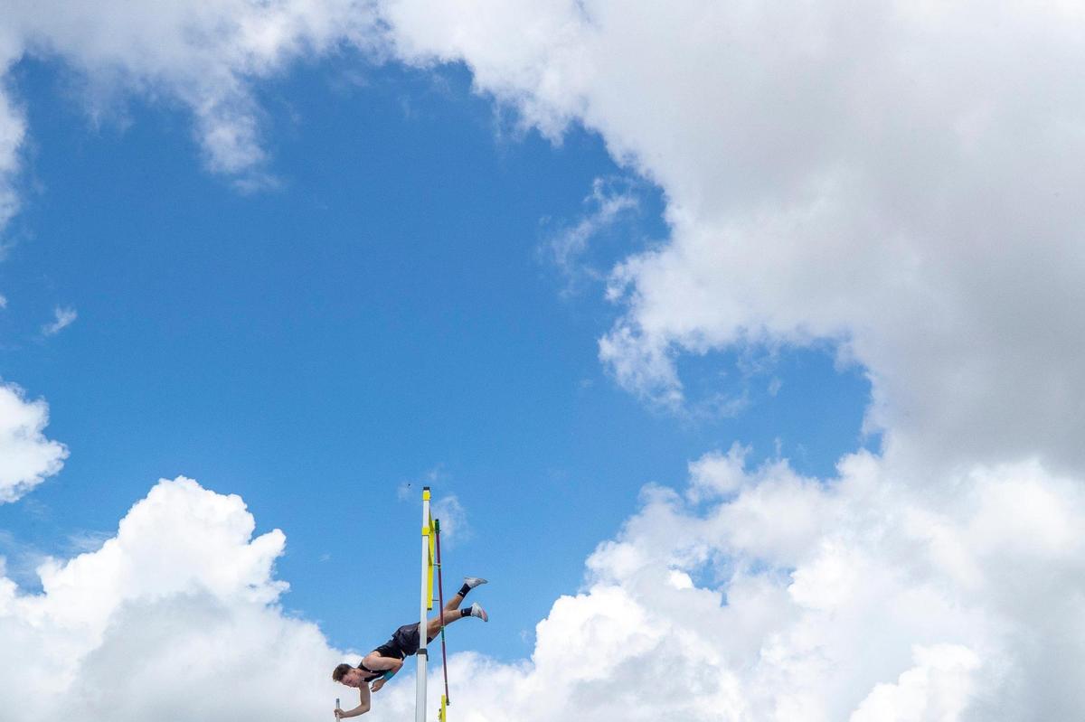 Jake Davidson of Lloyd Memorial won the boys’ pole vault with a jump of 14 feet to score 10 points for his team.