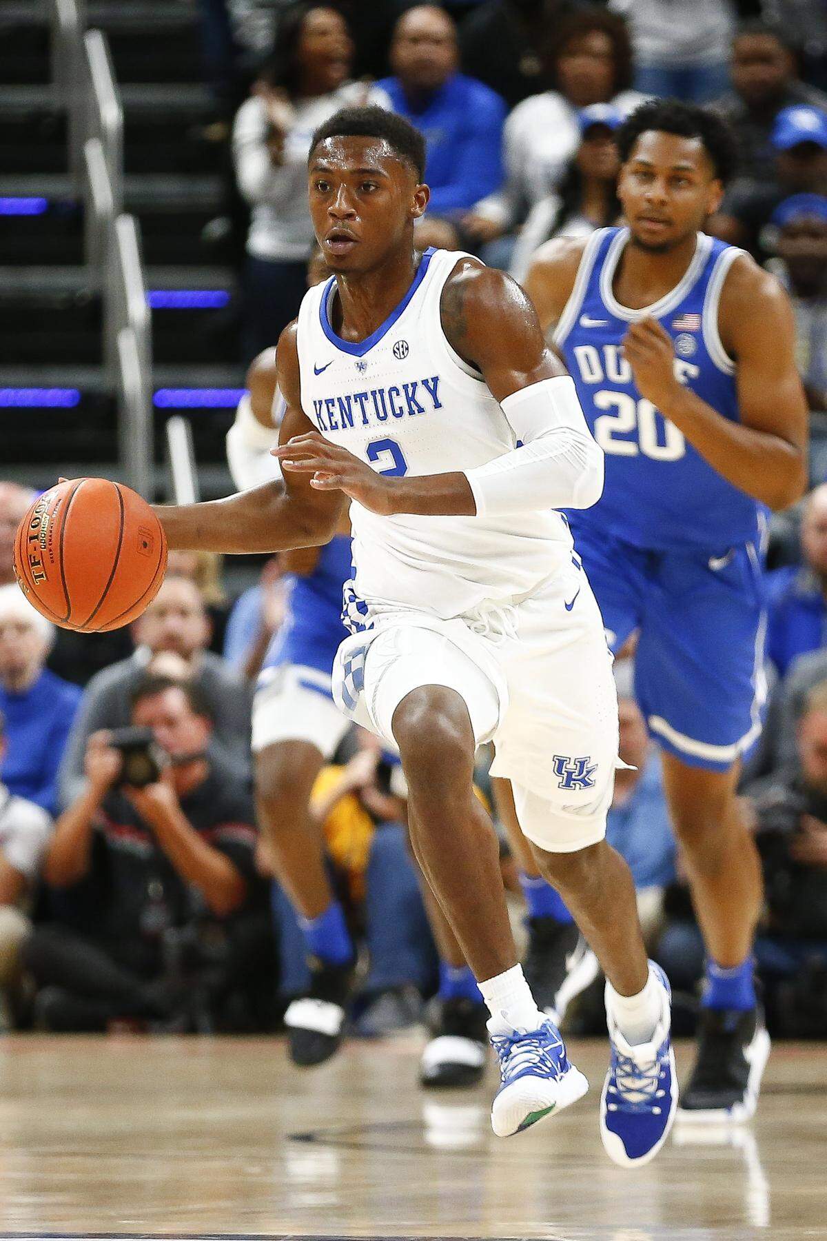 Ashton Hagans, a freshman from Cartersville, Ga., started for Kentucky during its season-opening game against Duke on Tuesday night.