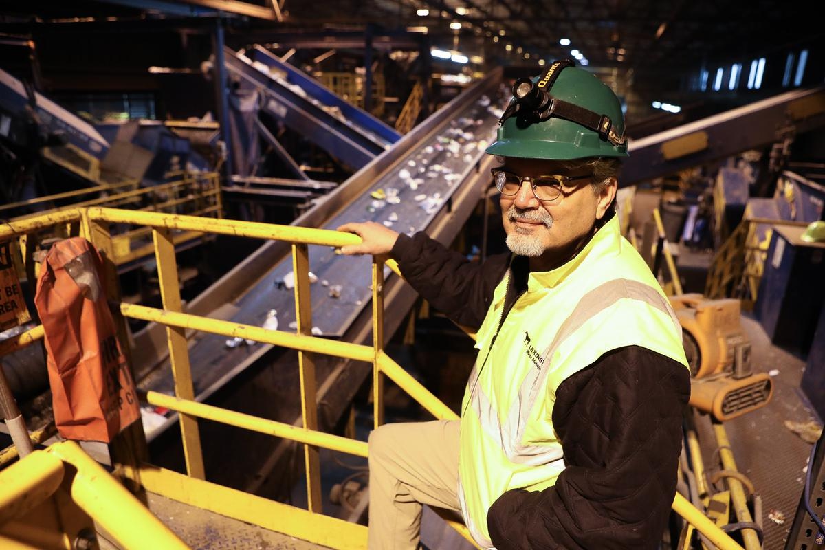 Barry Prater, plant operator manager, Thursday at the Lexington Recycling Center.