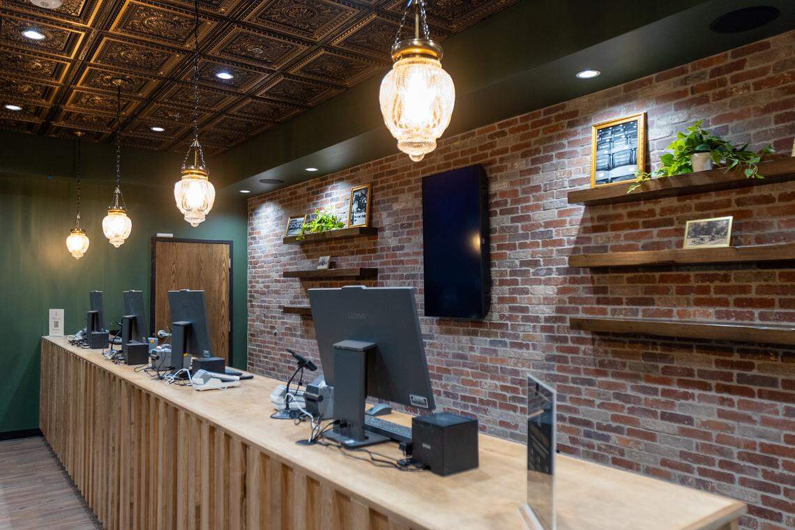 Check-out counters within the Speakeasy Dispensary, Lexington’s first planned medical marijuana dispensary, are seen Jan 8, .2026.
