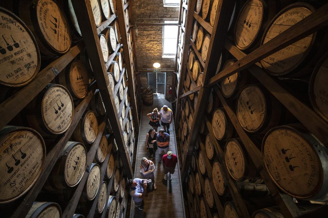 A group tours Woodford Reserve on Wednesday, June 5, 2019.