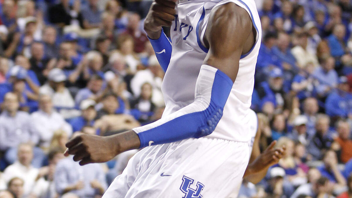 Kentucky Wildcats forward Nerlens Noel (3) pumped his chest after a second half dunk as Kentucky defeated Transylvania 74-28  on Monday November 5, 2012 in Lexington, Ky.. Photo by Mark Cornelison | Staff