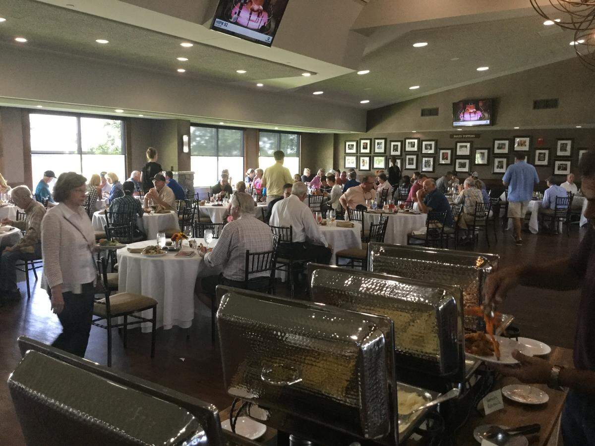 The partnership between Fasig-Tipton and Ouita Michel was formalized after the dining room was remodeled. Michel’s Holly Hill Events can offer the space as a catered venue for meetings, parties, weddings or other events.