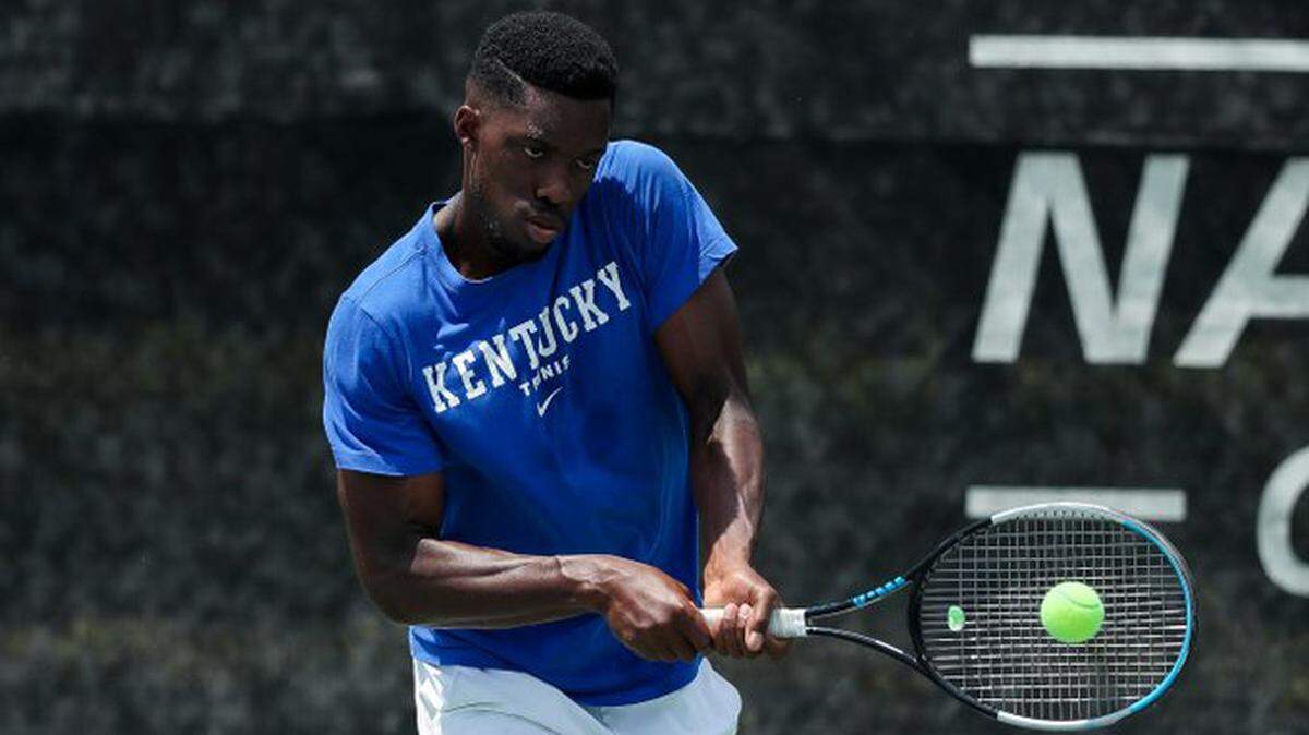 Alafia Ayeni earned Kentucky’s lone singles win in its NCAA Tournament loss to Virginia on Friday in Orlando, Fla.