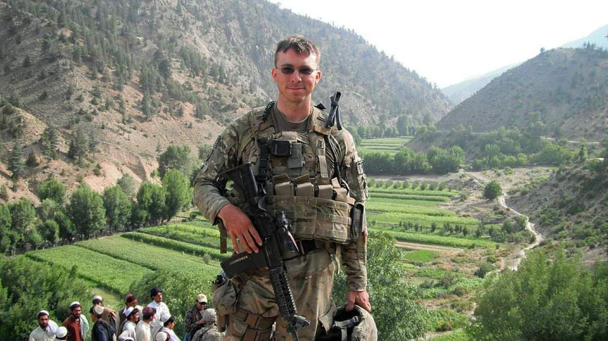 Adam Moore, on his second deployment in Afghanistan