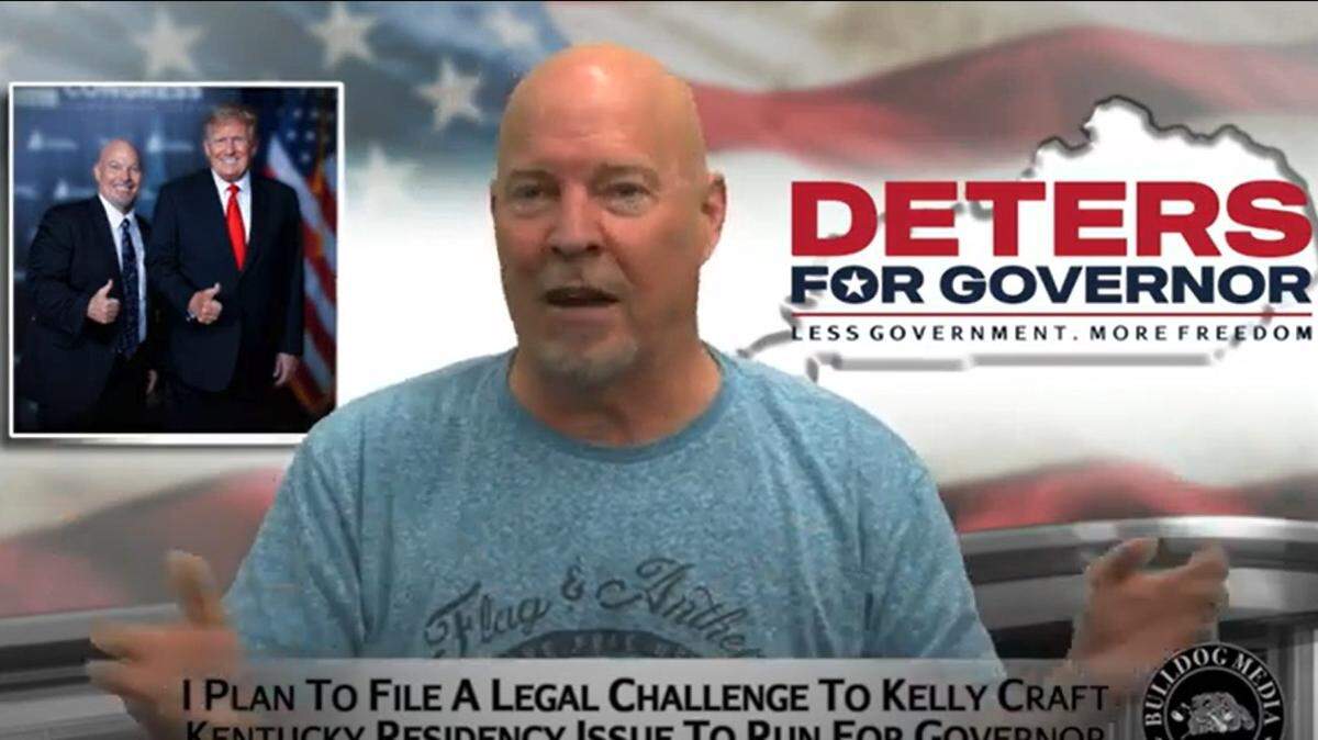 2023 GOP gubernatorial candidate Eric Deters, pictured on his Youtube show.