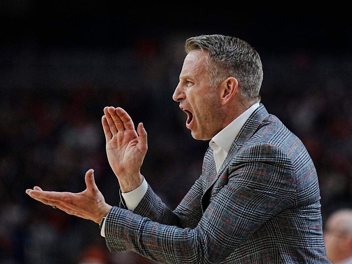Alabama head coach Nate Oats has been with the Crimson Tide for the past five seasons and led them to the Final Four this year.