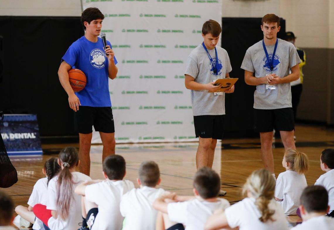 North Laurel High School basketball senior and UK men’s basketball commit Reed Sheppard hosted a youth basketball camp on Saturday at Millard Grade School in Pikeville. Sheppard also presented a monetary donation to Shaping Our Appalachian Region (SOAR), a regional nonprofit that serves 54 counties in Eastern Kentucky.