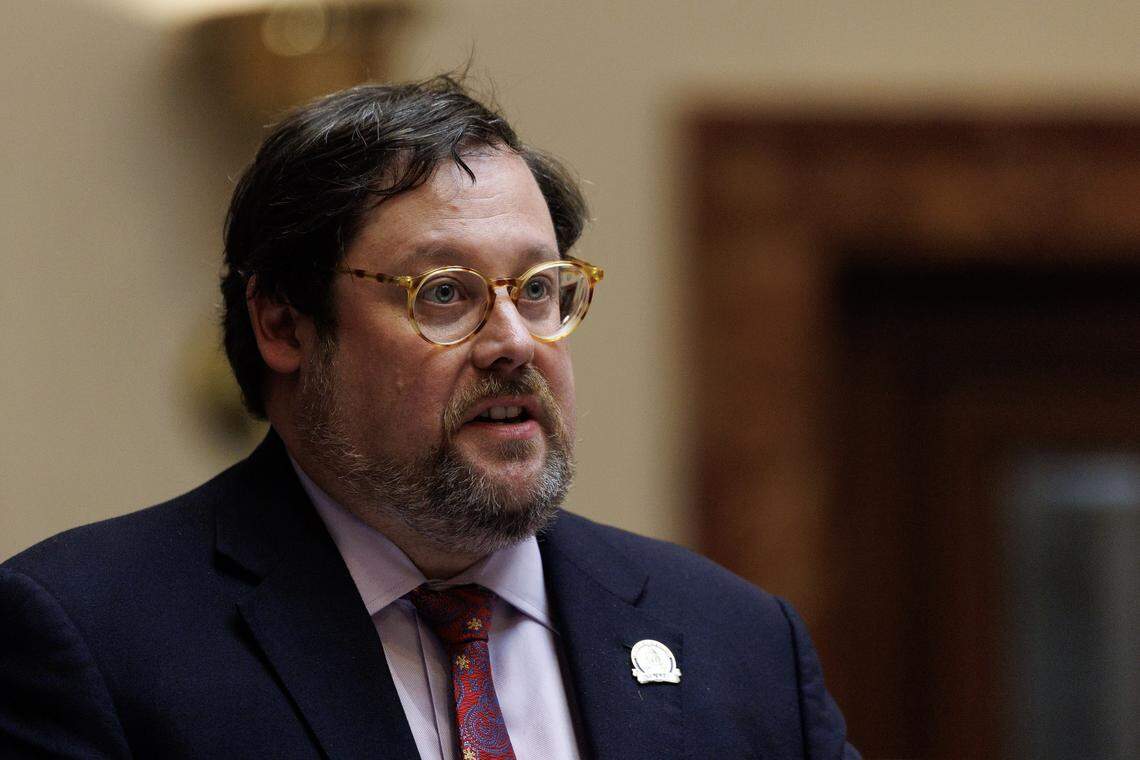 Sen. Phillip Wheeler, R-Pikeville, presents Senate Bill 1, an act related to the film industry, on the Senate floor in 2025.