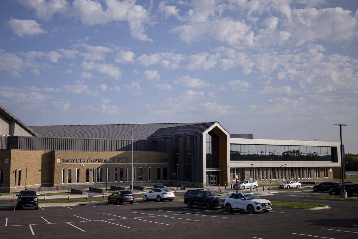 Mary E. Britton Middle School on Monday, Aug. 11, 2025, in Lexington, Ky.