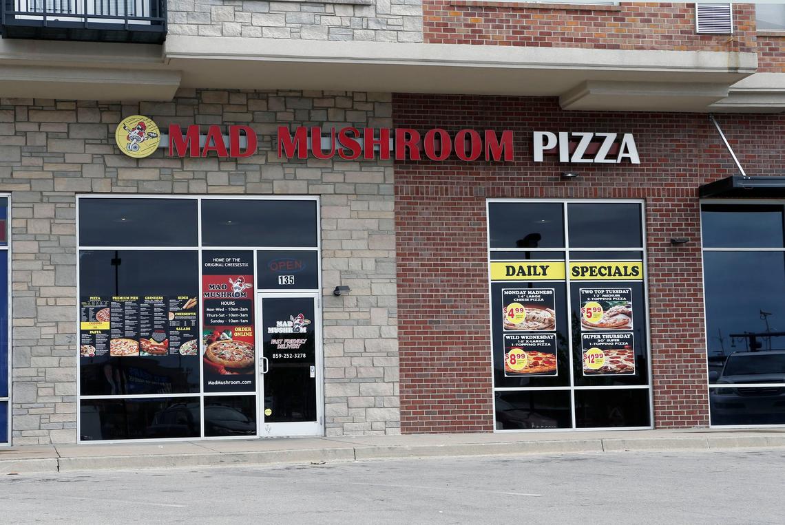 Mad Mushroom of UK at 561 South Broadway was placed on health department probation after an inspection found an employee eating, drinking and smoking in an unauthorized area and dirty walls, ceiling and floors.