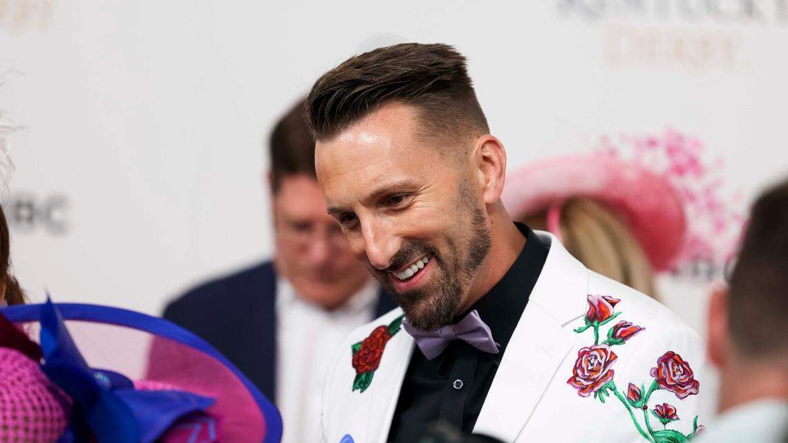 Musician JD Shelburne speaks to media at the Kentucky Derby Red Carpet on Saturday, May 3, 2025, at Churchill Downs in Louisville, Kentucky.