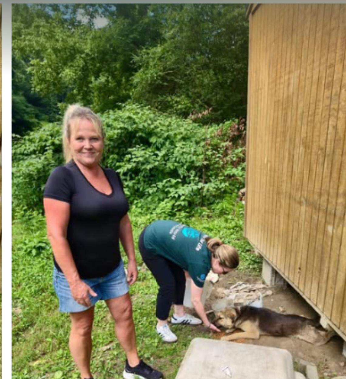 Tonya Conn and Rachel Thompson of Pets for Life make a home visit in Floyd County. Pets for Life is a pilot program aimed at helping pet owners keep their pets at home.