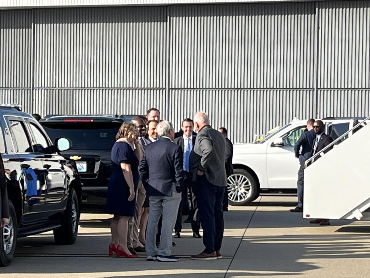 Minnesota Gov. and Democratic Vice Presidential nominee Tim Walz flew to Louisville Wednesday for a Kamala Harris fundraiser. He was greeted by several high-profile Kentucky Democrats.