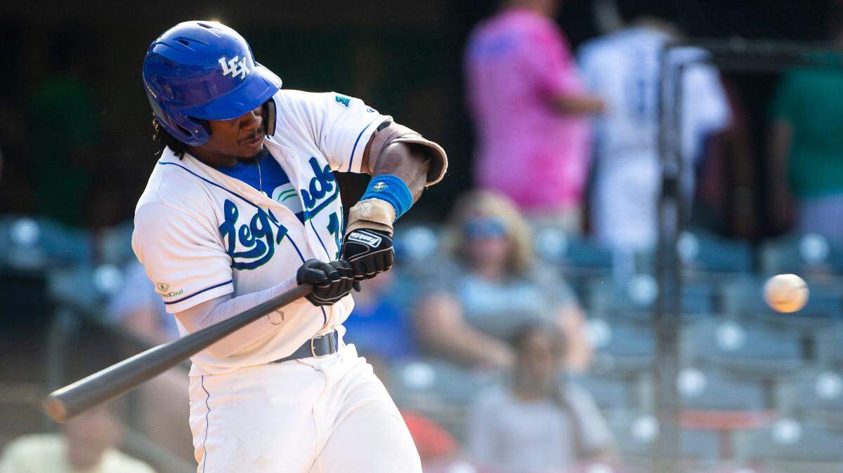 Legends right-fielder Tillman Pugh, shown here during a game earlier this season, went 1-for-3 and drove in a run during Lexington’s victory Tuesday night.