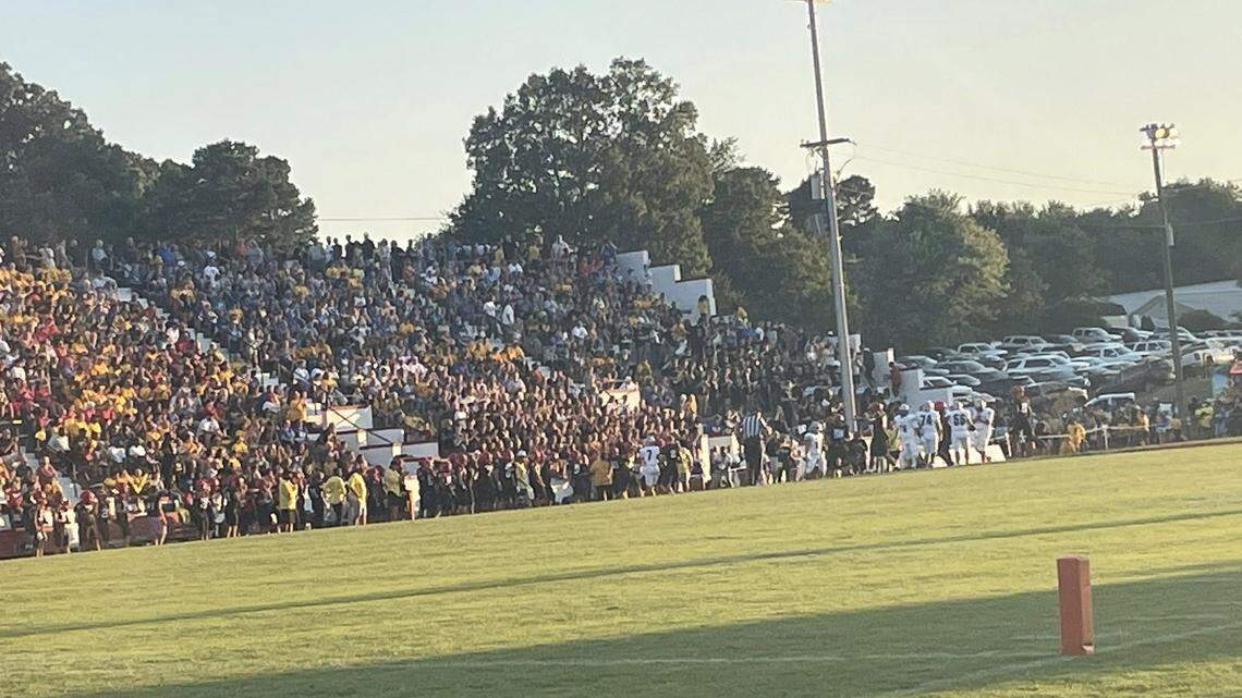A large crowd had gathered for the football game between Graves County High School and Mayfield High School before a shooting in the parking lot Friday night.