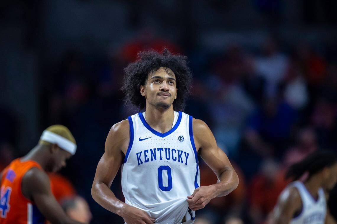 Kentucky forward Jacob Toppin (0) will carry a streak of 12 straight double-digit scoring games into UK’s Wednesday night home finale against Vanderbilt in Rupp Arena.