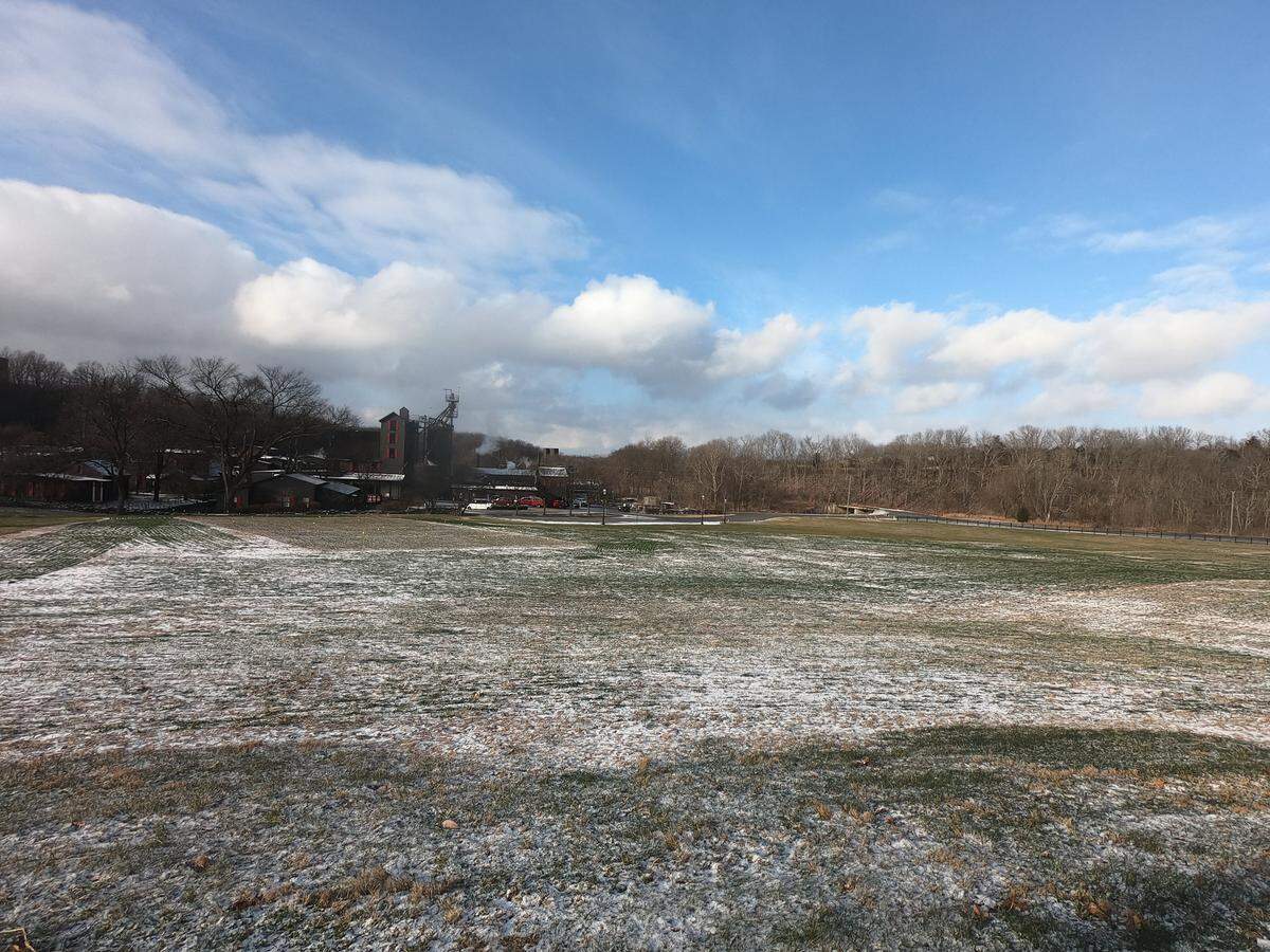 A dusting of snow covered the wheat field on Christmas Day 2020, taken from a time-lapse camera.