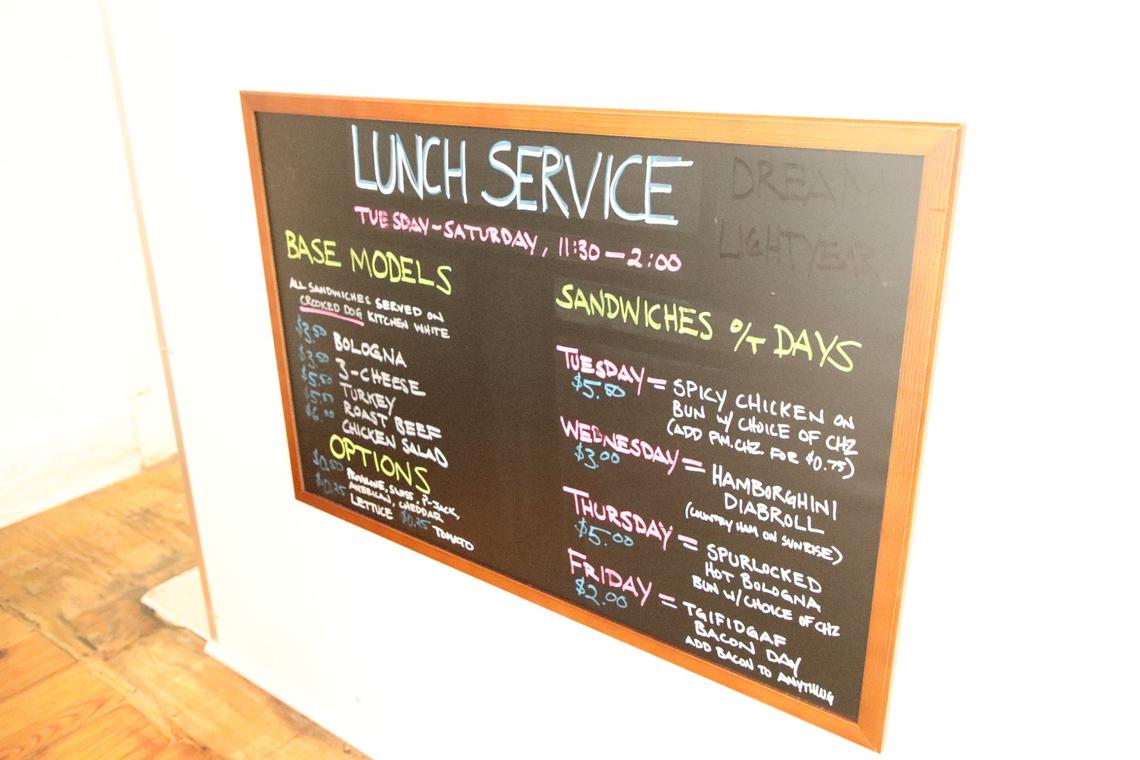 The lunch service menu featuring sandwiches and their tasty options is now posted at Wilson’s Grocery.