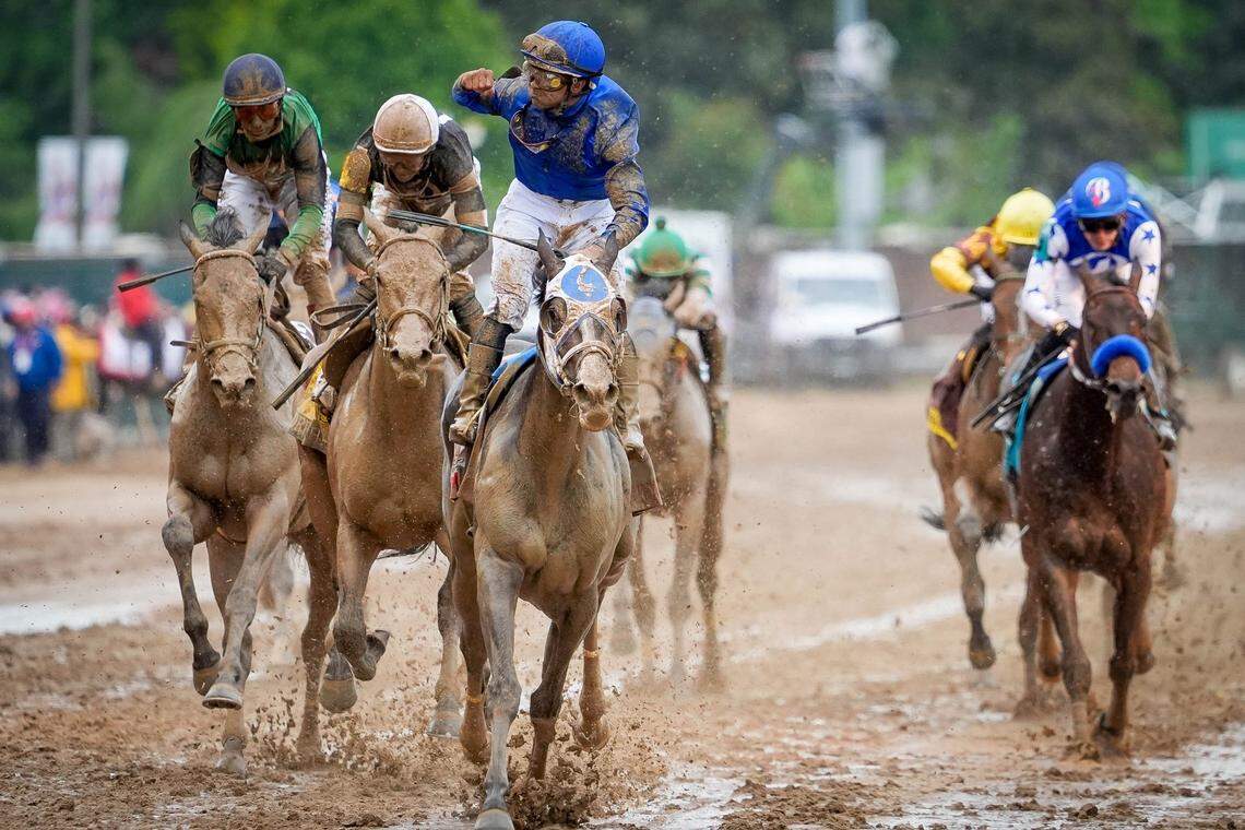 Jockey Luis Saez will share in Good Cheer’s $855,600 payday for winning the Kentucky Oaks.