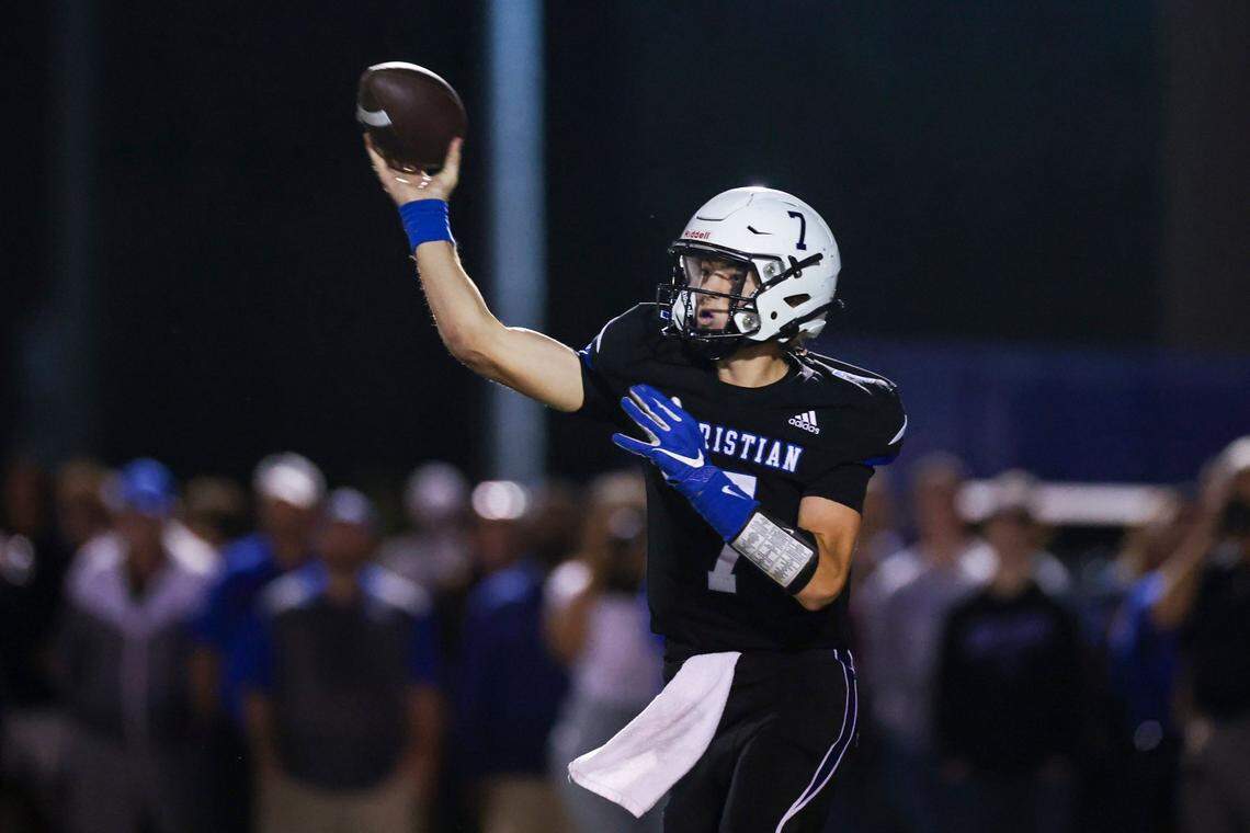 Freshman Cutter Boley, a four-star prospect out of Lexington Christian, is projected as Kentucky’s quarterback of the future.