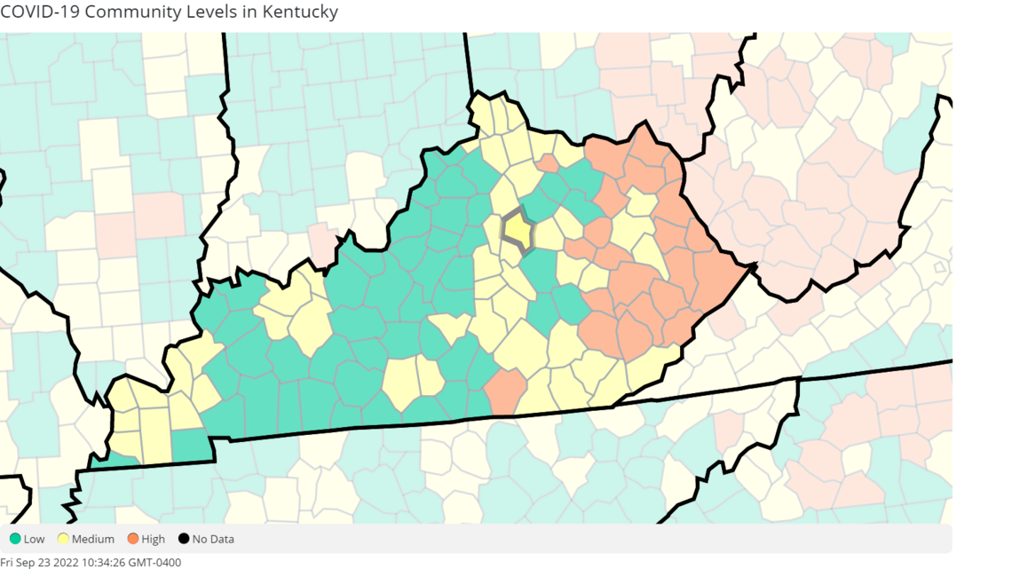 Kentucky looks ‘a whole lot better’ with increase in low COVID levels. See latest map