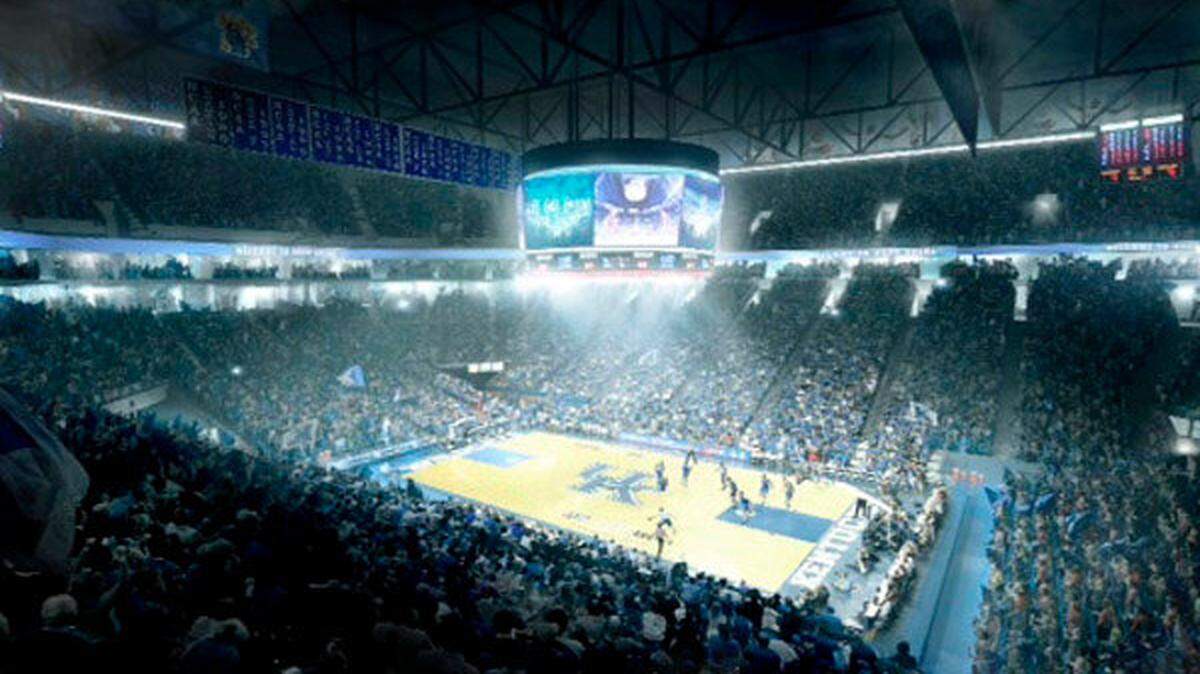 A new design of Rupp Arena and Lexington Center, a project which will be designed by architecture firm NBBJ, was announced Wednesday July 10, 2013. This is a conceptual rendering of the project. The actual design is still in progress and official renderings of the actual design will be released this fall.
