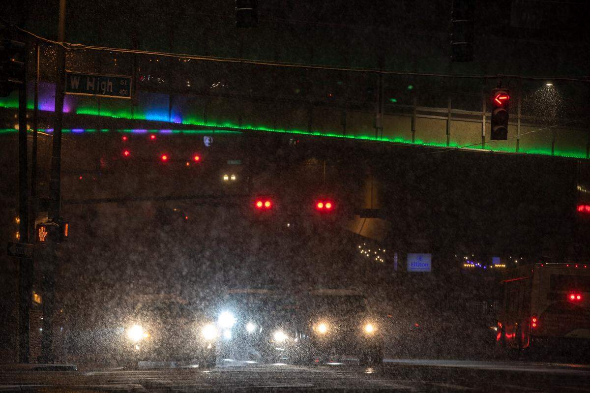 Snow falls in Lexington, Ky., on Wednesday, Jan. 27, 2021. 