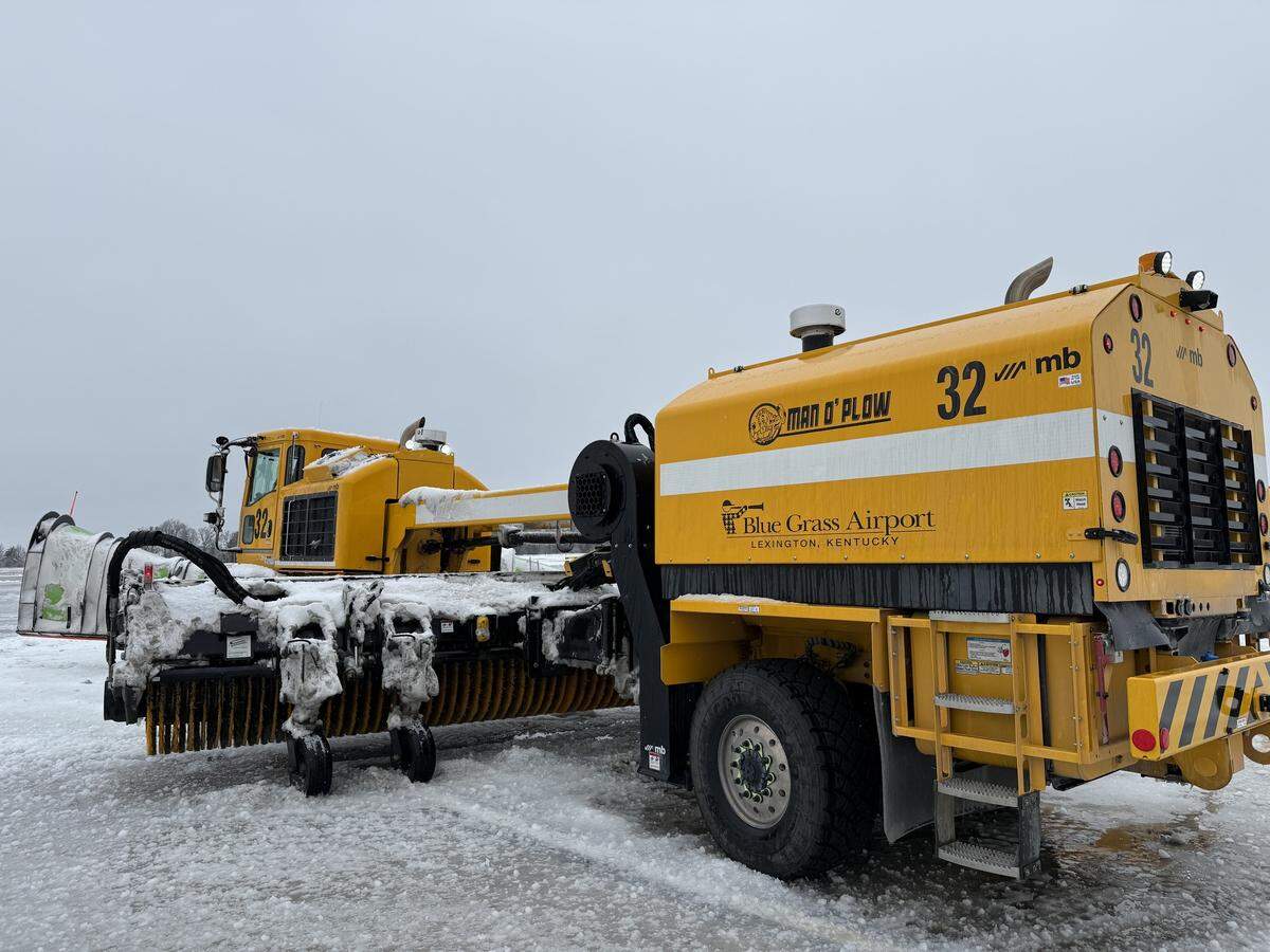 The Blue Grass Airport let voters decide the names of its three snowplows: Man O’ Plow, Snowbiscuit and American Pharsnow.
