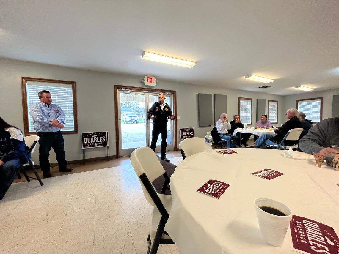 Commissioner of Agriculture gives a speech to around 20 people in Robertson County, Kentucky’s least populous county/