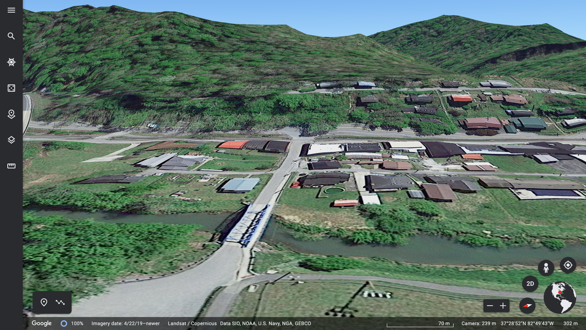 The same location shown above, taken from a Google Earth screenshot.