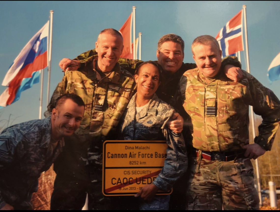 During her more than two decades of service, Dina Parrott served in the U.S. and abroad. One of her overseas placements took her to an assignment with NATO forces.