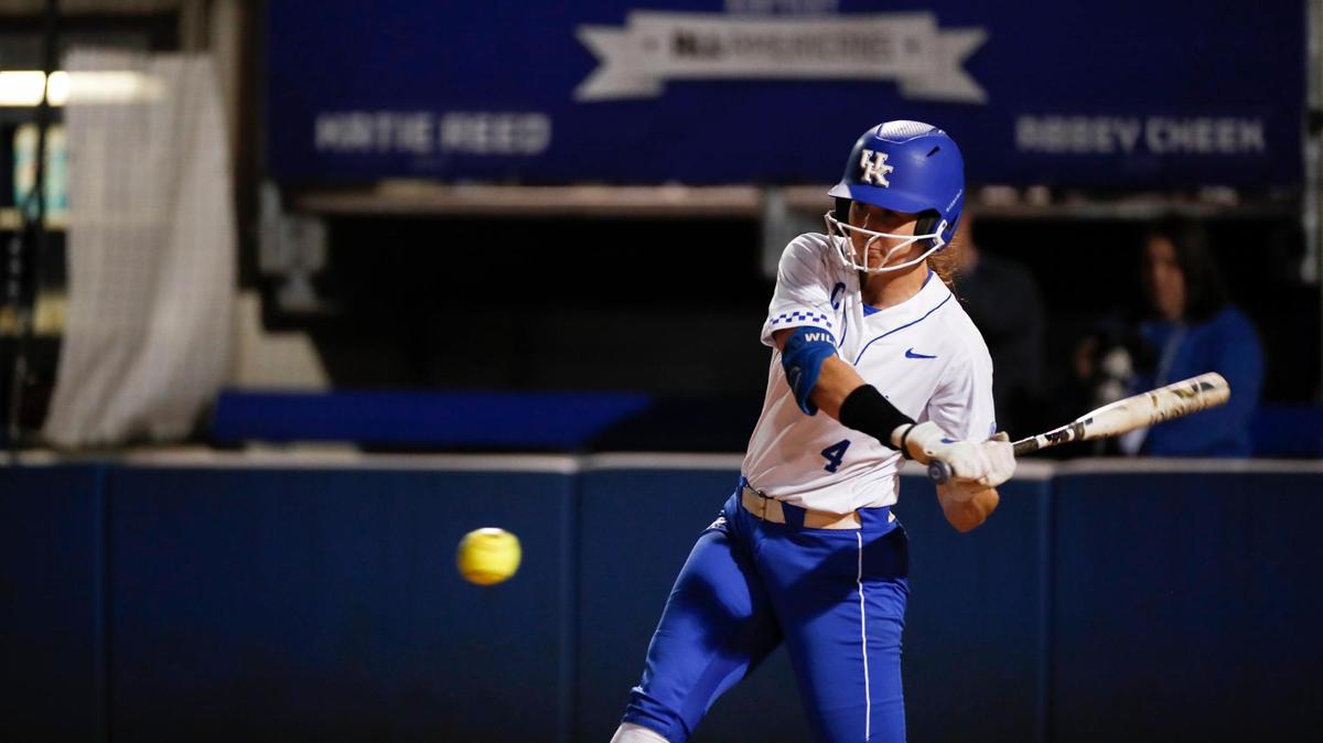Renee Abernathy, shown here during a game earlier this season, hit what turned out to be the game-winning home run on Saturday.