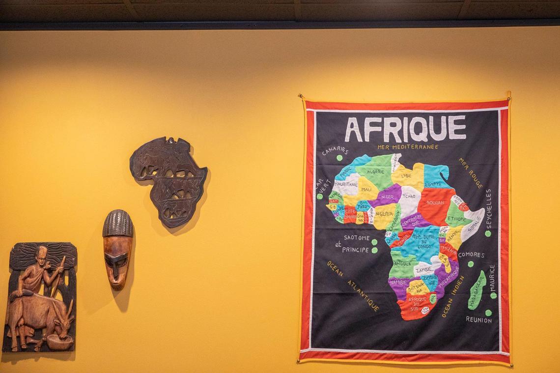 Decorations on the wall at Sav’s restaurant in its new location at 630 East Main St., in Lexington, Ky. Thursday, Nov. 21, 2019.