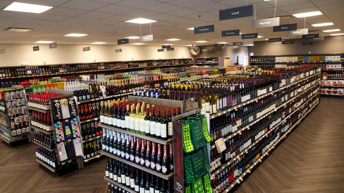 Publix Liquors, adjacent to Publix Super Market, shown during a sneak peek of Lexington’s first Publix grocery store, March 3, 2025 in Lexington, Ky. The 3,200-square-foot liquor store will offer beer, wine, and spirits.