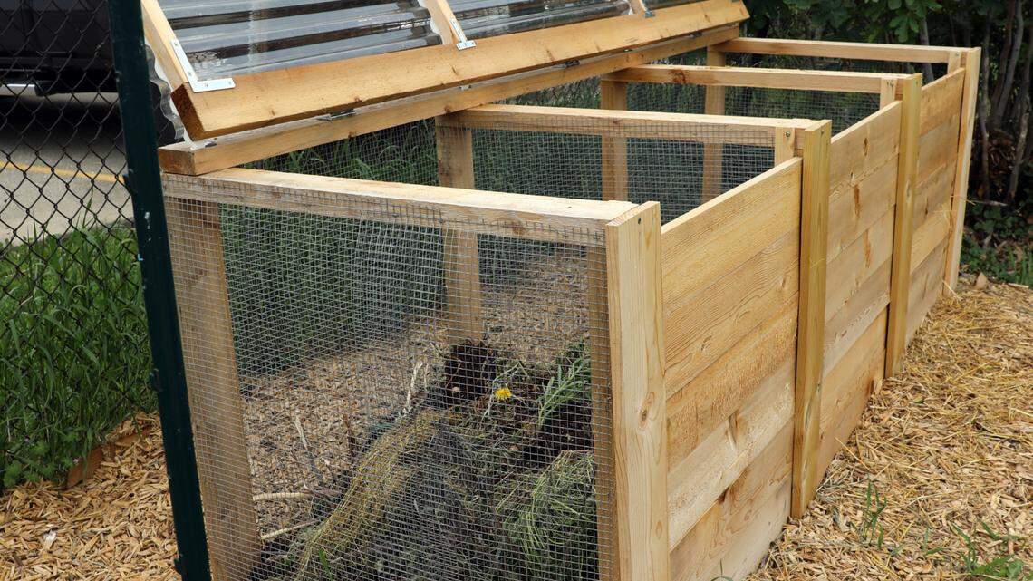 One of Seedleaf’s composting bins on Third Street in Lexington Seedleaf, a nonprofit, is a community gardening and composting organization.