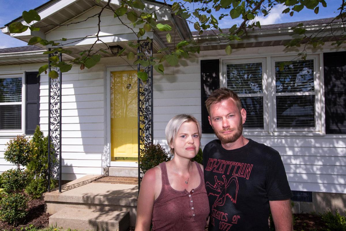 Shea Wells and Cody Alexander live directly across from the site of a proposed Buffalo Trace bourbon barrel warehouse campus in Anderson County that would hold a proposed 24 rickhouses which could hold over 1 million barrels of whiskey.