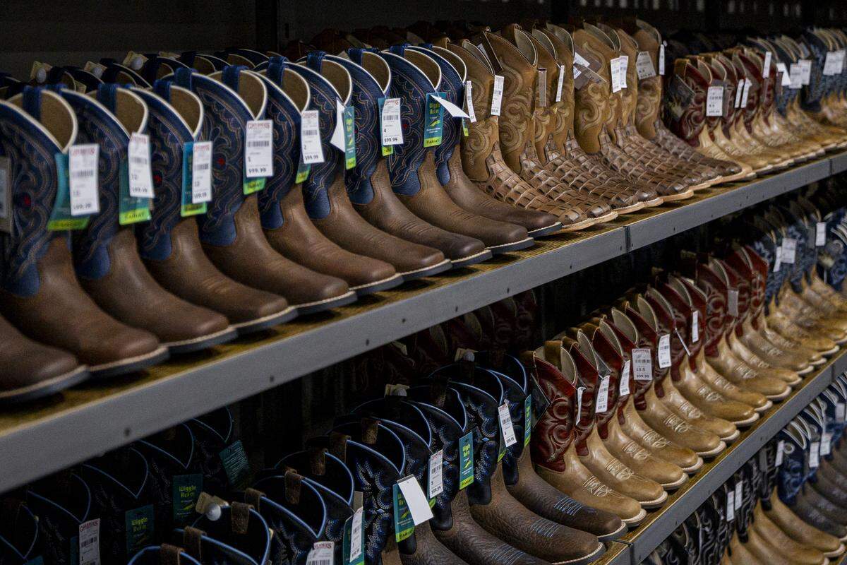 Cavender’s boots during a tour on Thursday, Aug. 21, 2025, at Fayette Mall in Lexington, Ky. 