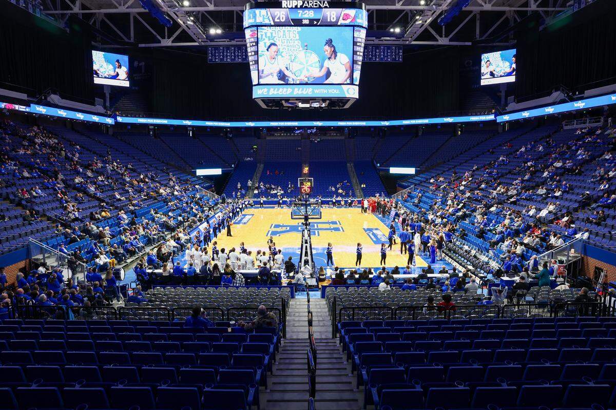 Rupp Arena is shown during a Kentucky women’s basketball game against the Arkansas Razorbacks on Jan. 4, 2023.