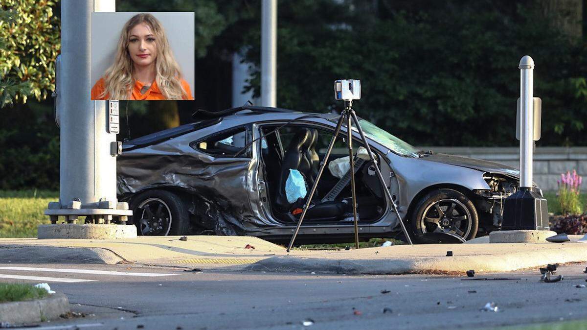 Sequoyah Collins, 24, inset, was charged with driving under the influence after she allegedly ran a red light and struck an Acura on Tates Creek Road. A child in the Acura, which carried six total, died a few hours later Friday, July 5, 2019. Other children were injured.