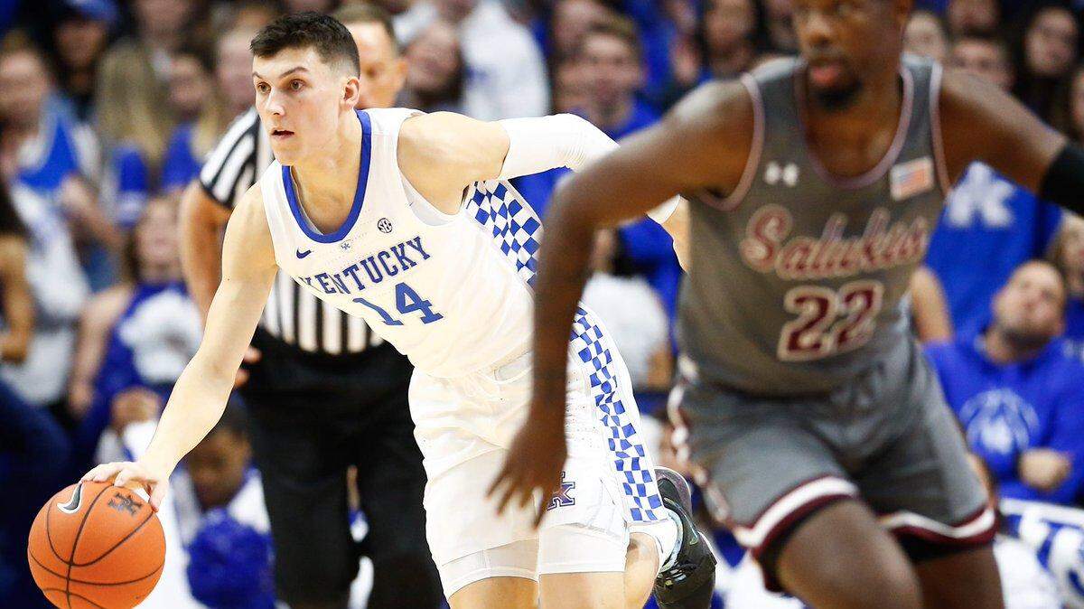 Kentucky’s Tyler Herro brought the ball up court during the Wildcats’ game against Southern Illinois in Rupp Arena on Friday night.